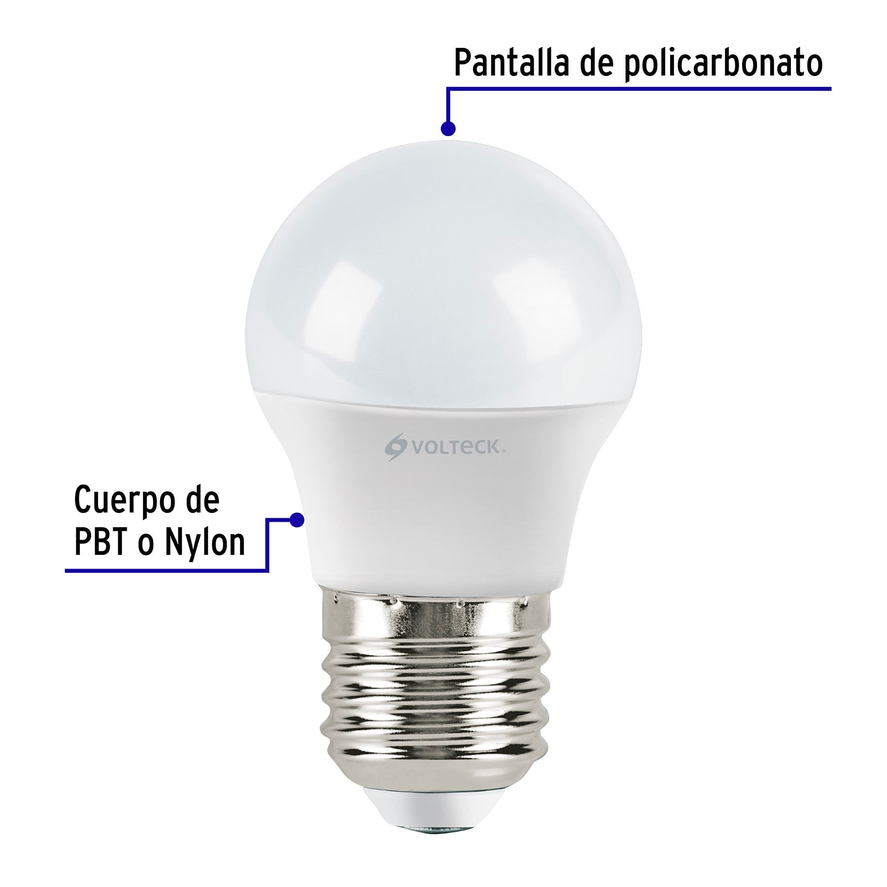 LÁMPARA DE LED, G45, 3 W, LUZ CÁLIDA, VOLTECK 46855