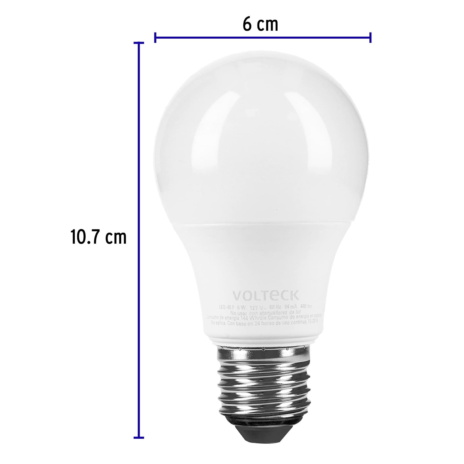 LÁMPARA LED A19 6 W (EQUIV. 40 W), LUZ DE DÍA, BLÍSTER VOLTECK 46856