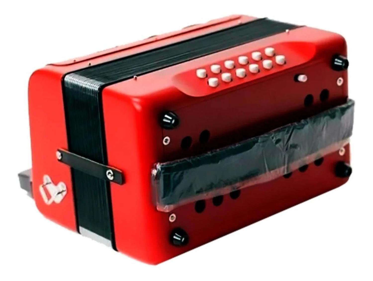Hohner Acordeon Diatonico Sib-Mib-Lab Rojo con Funda A4864 Compadre