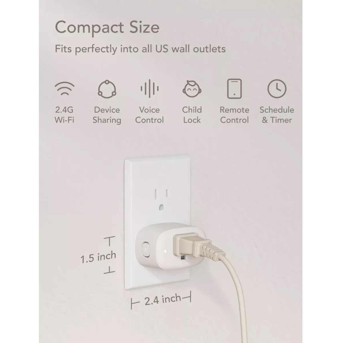 Enchufes Inteligentes Wifi Mini Smart Plug 4 Uds Blanco