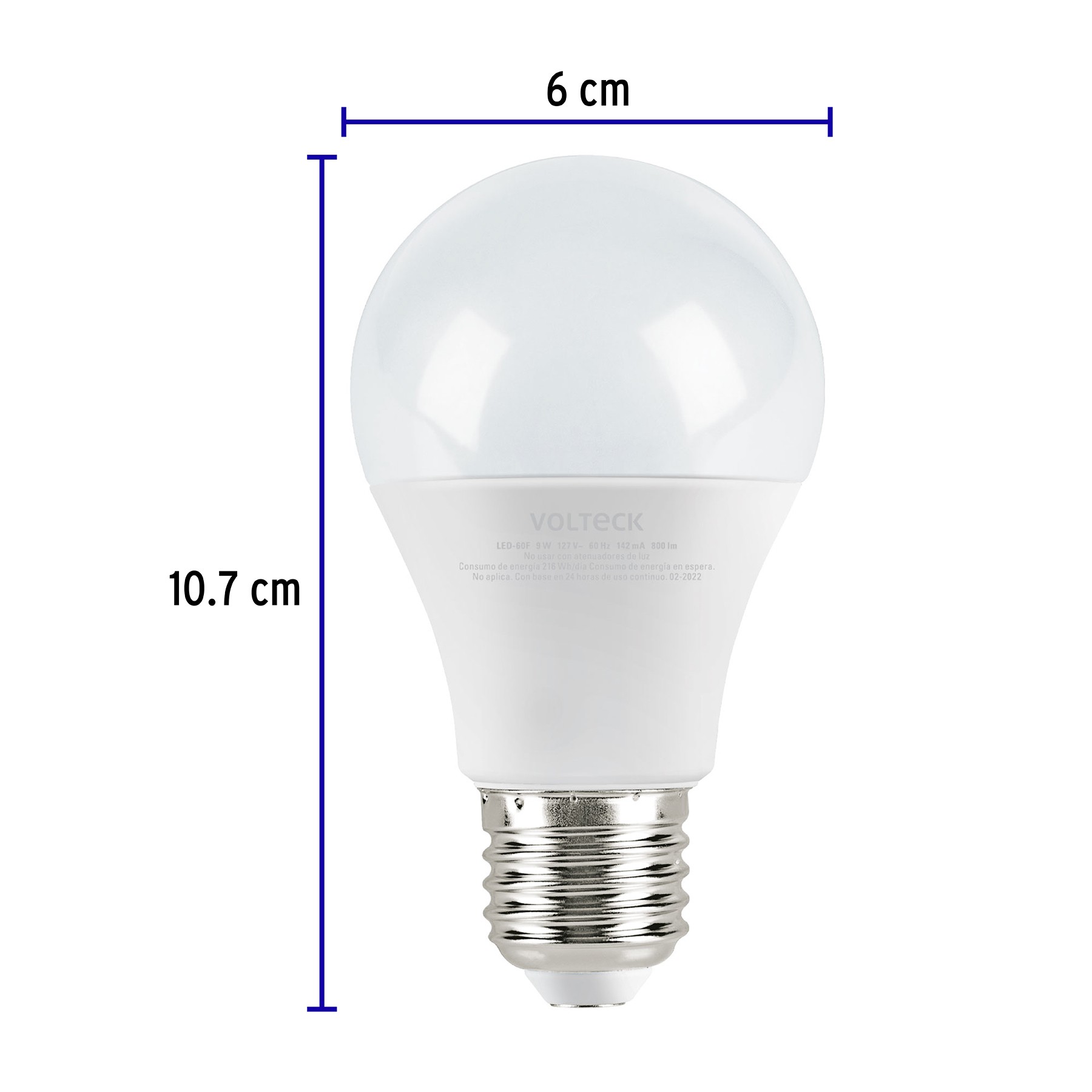 LÁMPARA LED A19 9 W (EQUIV. 60 W), LUZ DE DÍA, BLÍSTER VOLTECK 46858