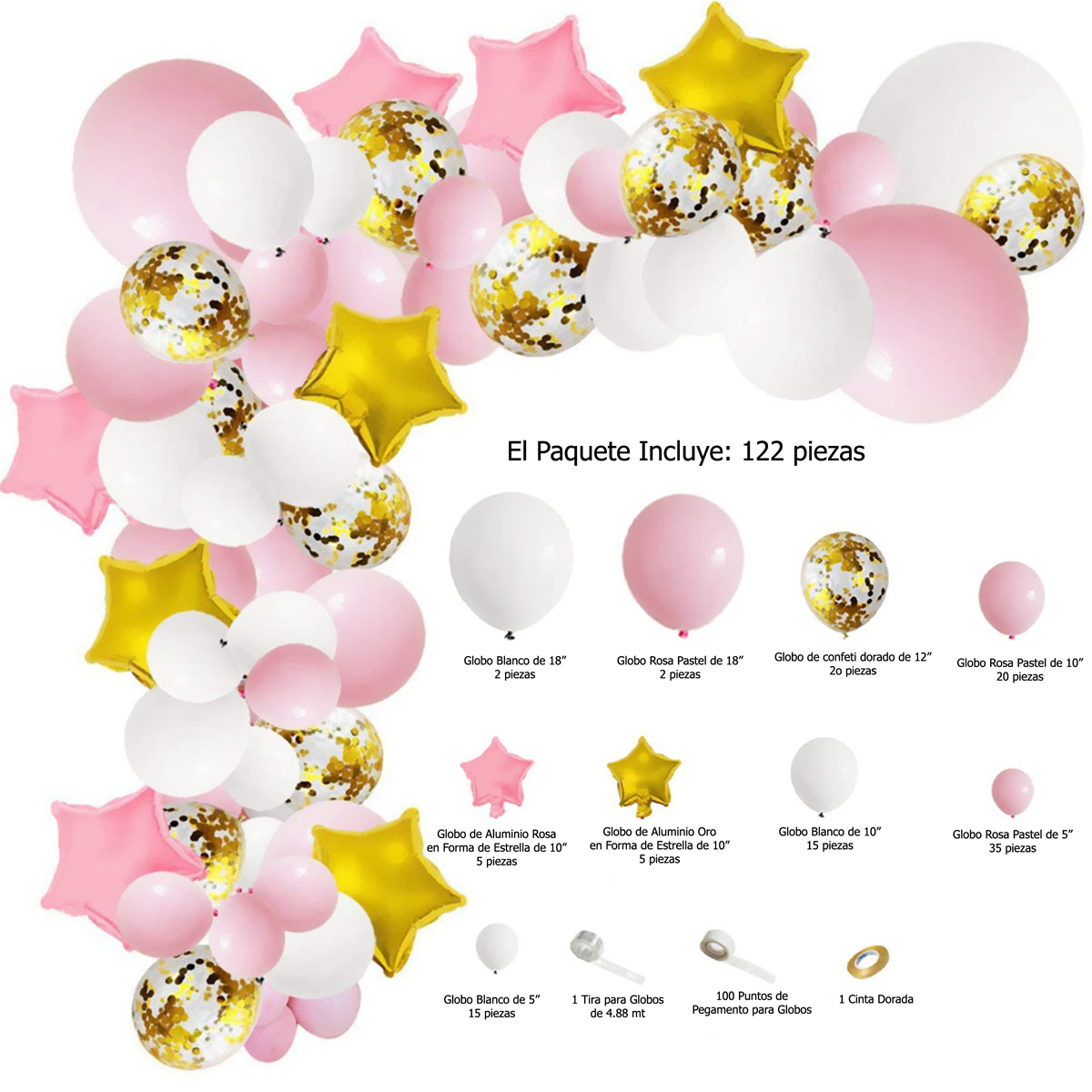 Kit Decoración Fiesta Globos Cumpleaños Bautizo Baby Shower