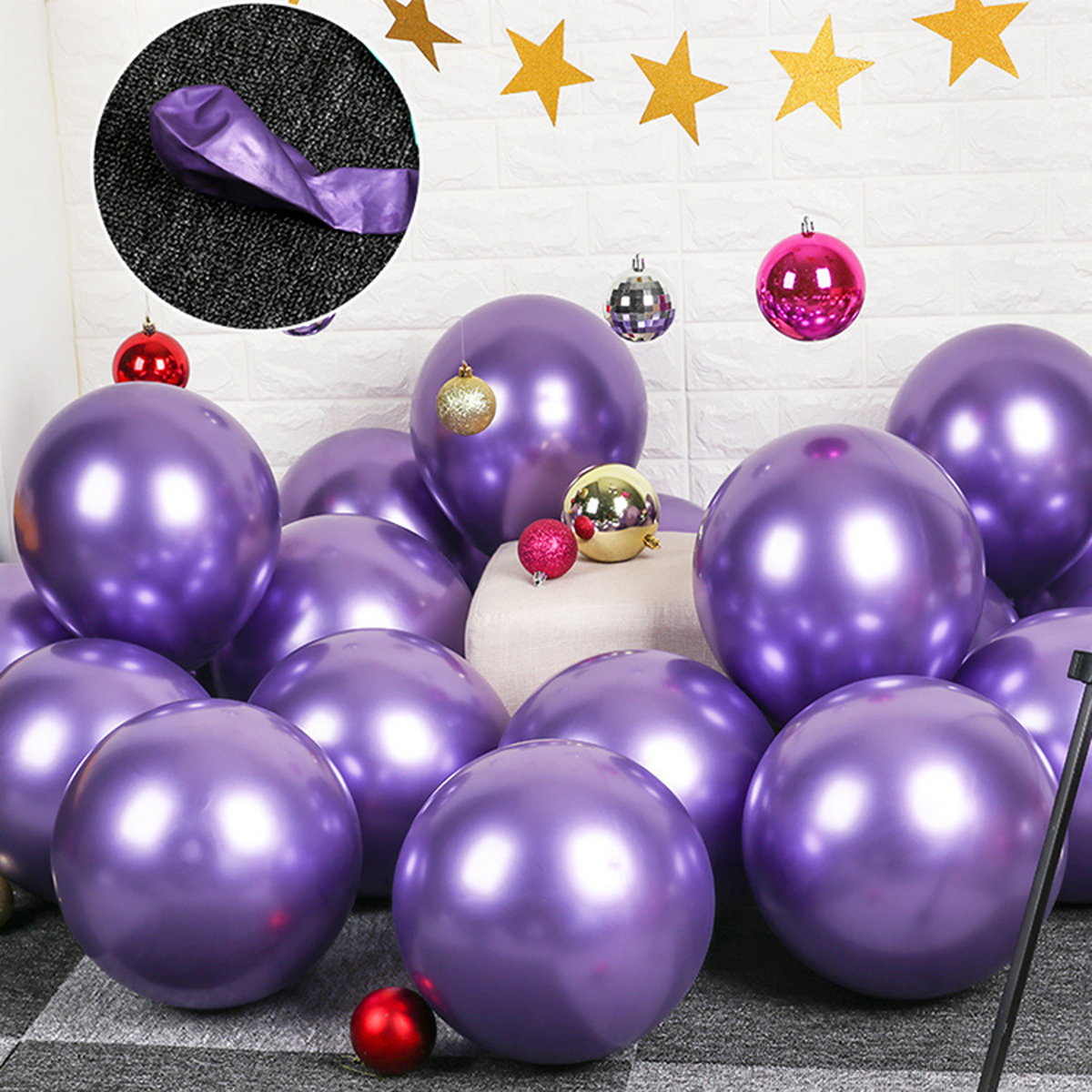 50 Globos Metálicos Cromados Decoración De Fiesta Cumple