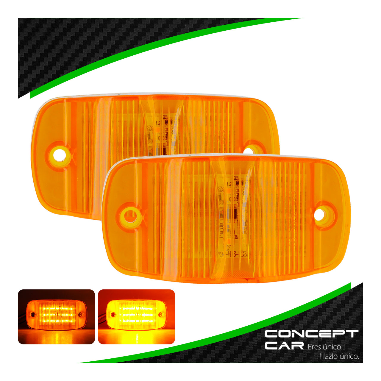 PAR PLAFONES 14 LEDS LATERAL CAMION TRAILER UNIVERSAL 12-24V