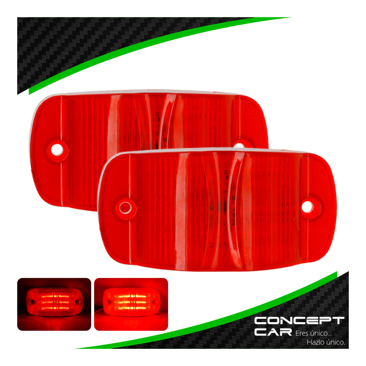 PAR PLAFONES 14 LEDS LATERAL CAMION TRAILER UNIVERSAL 12-24V