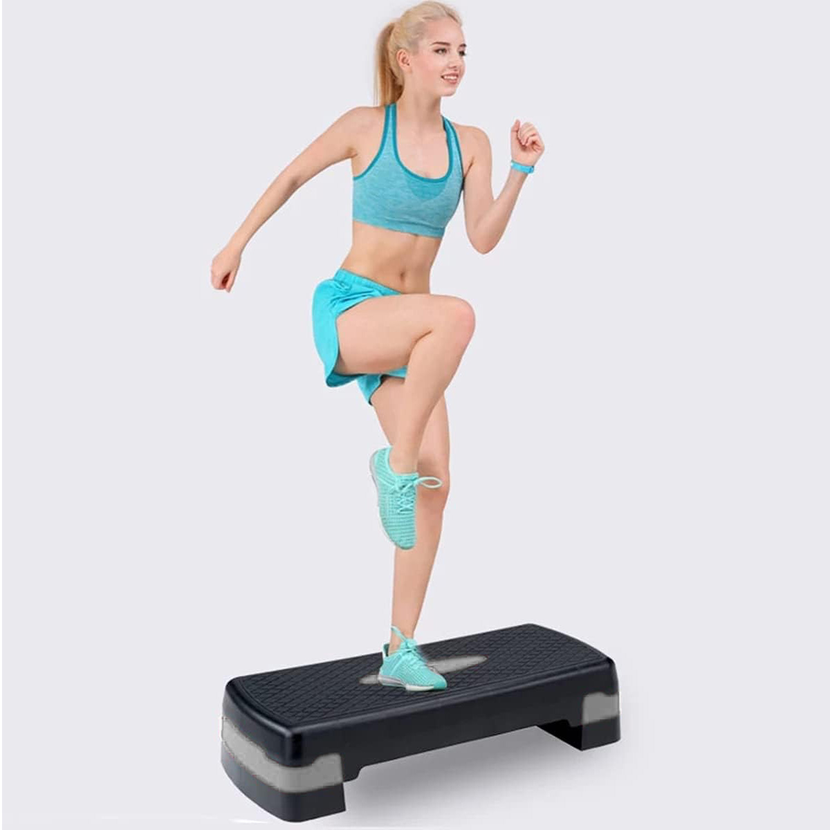 Aerobic Step ejercicio con 2 Alturas de alta resistencia| Escalón ejercicio Fitness para múltiples ejercicios.