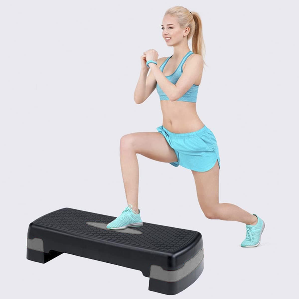 Aerobic Step ejercicio con 2 Alturas de alta resistencia| Escalón ejercicio Fitness para múltiples ejercicios.