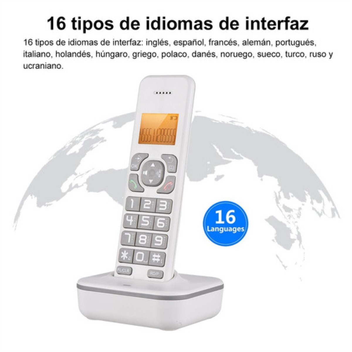 Teléfono Inalámbrico Con Contestador Automático Blanco