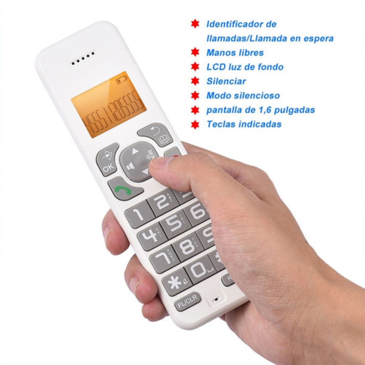 Teléfono Inalámbrico Con Contestador Automático Blanco