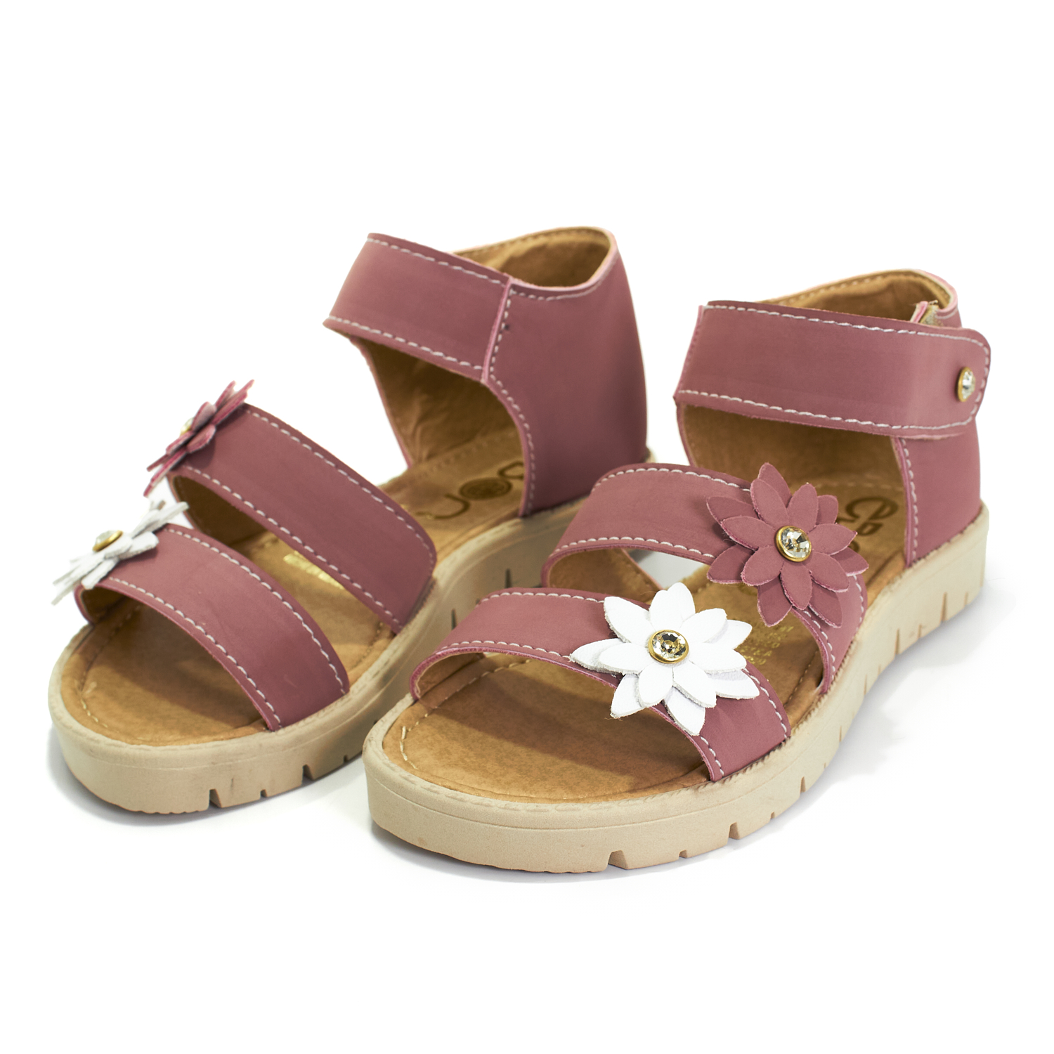 Huarache Flores Cómodos, Sandalias para Niñas Color Rosa