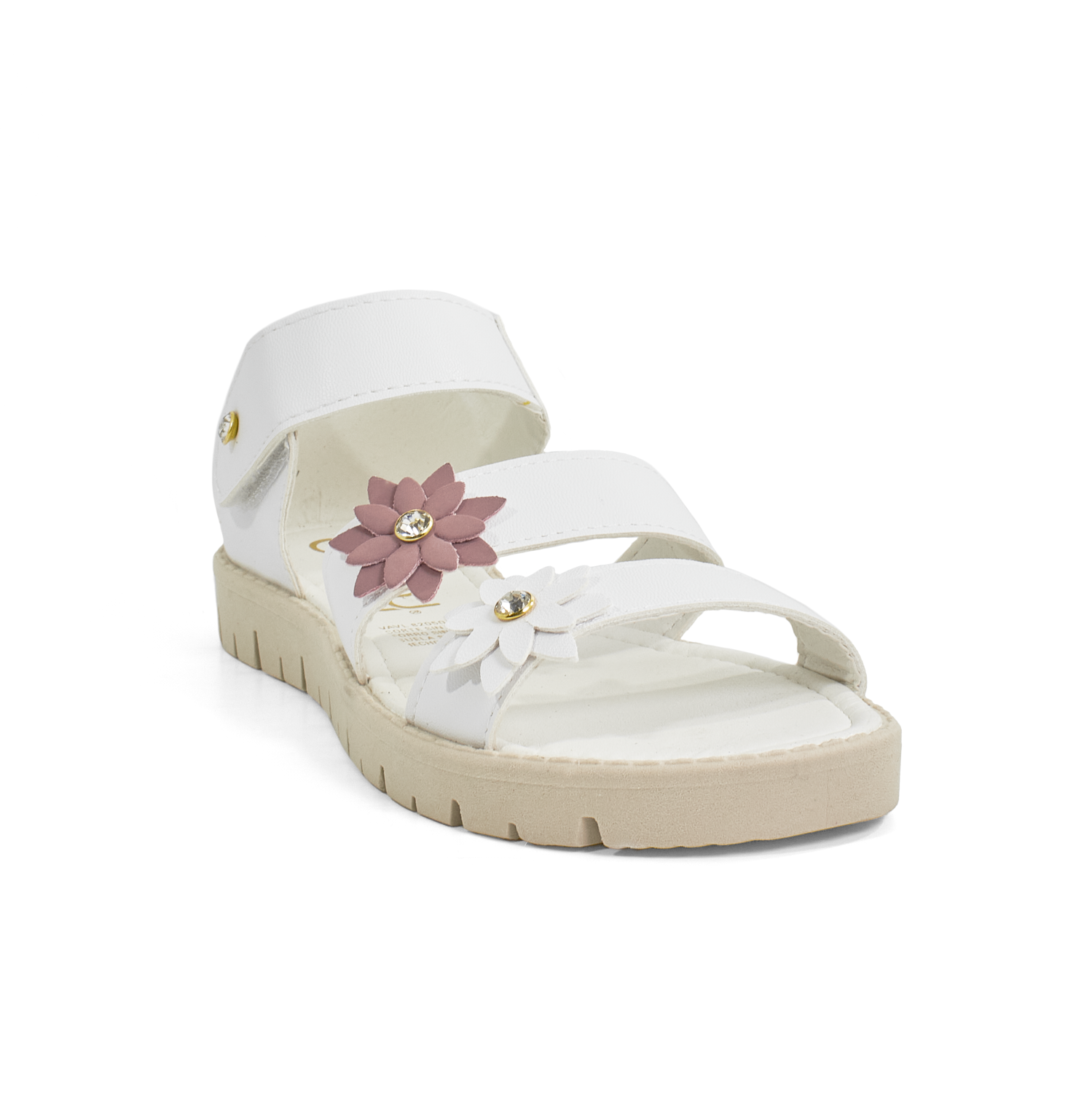 Huarache Playero Casual Para Ni as Color Blanco Cabra