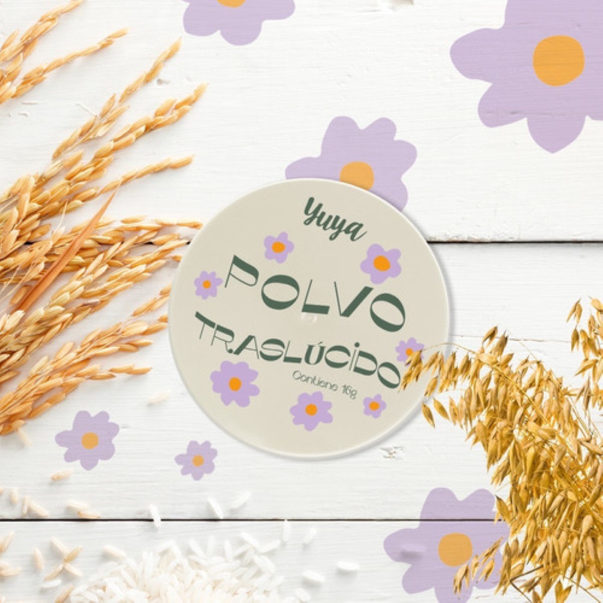 Polvo Traslucido De Arroz + Spray Fijador Maquillaje Yuya Color Natural