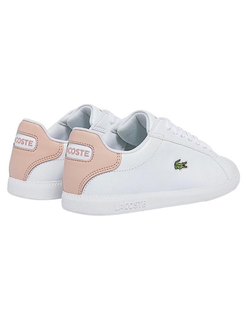 TENIS LACOSTE GRADUATE BLANCO CON TALON ROSA CLARO DE PIEL PARA MUJER