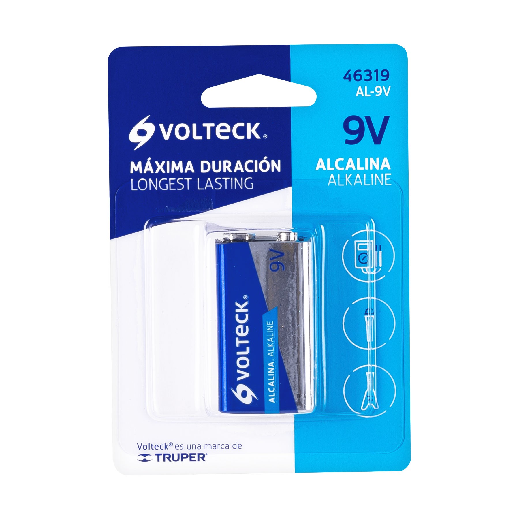 PILA ALCALINA 9V, BLISTER, VOLTECK 46319