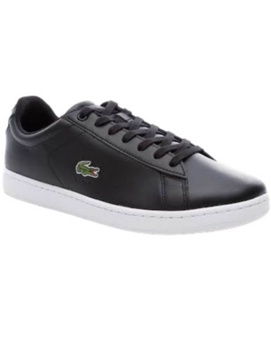 TENIS LACOSTE CARNABY BL21 NEGRO CON BLANCO TALON GRIS MODELO 2