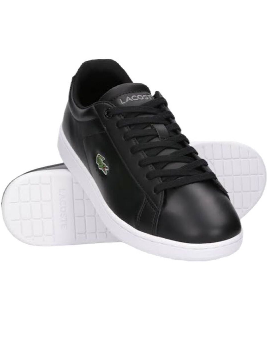TENIS LACOSTE CARNABY BL21 NEGRO CON BLANCO TALON GRIS MODELO 2