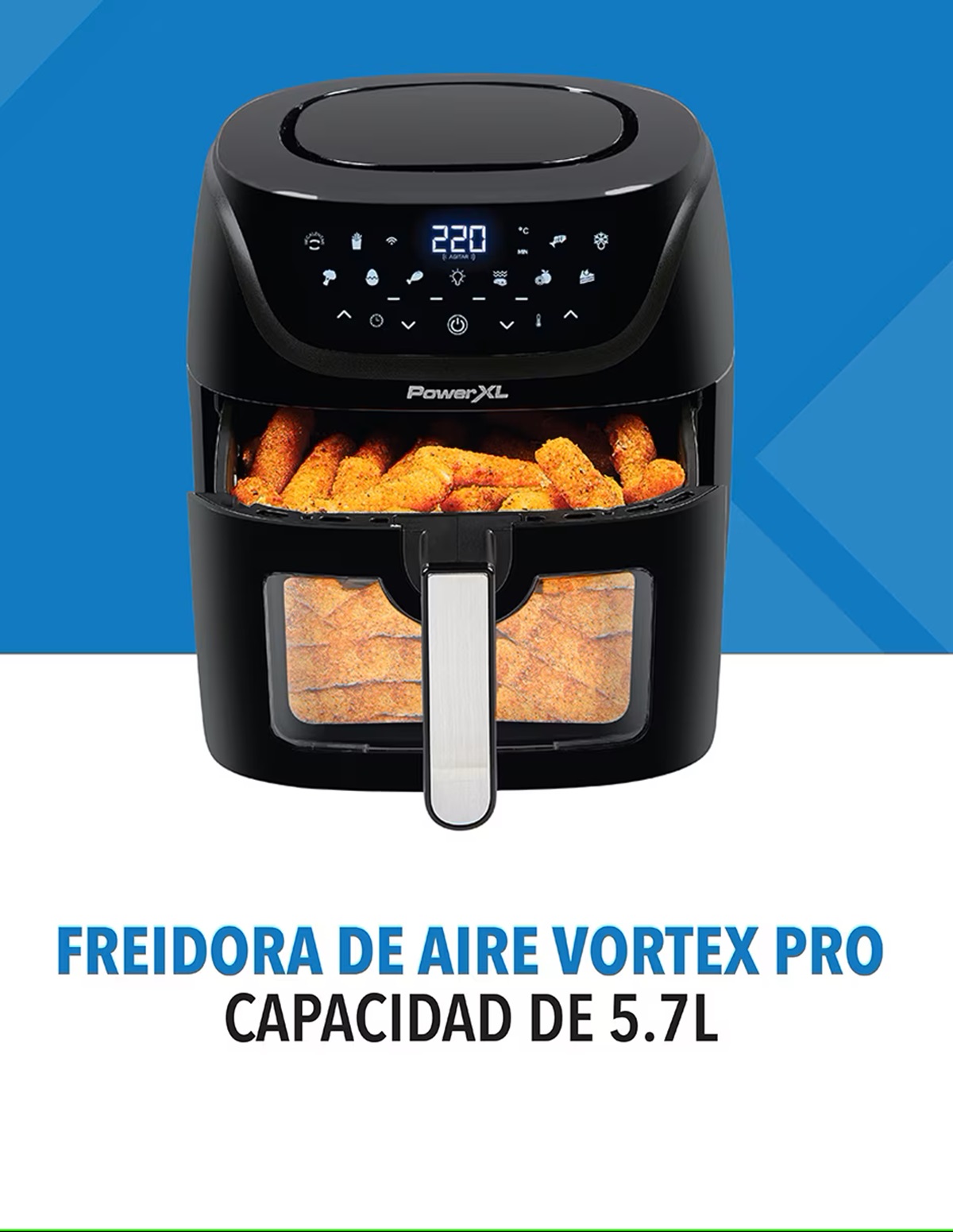 Freidora Rde Aire Power XL AF-E6001-LA Vortex Pro 5.7 L