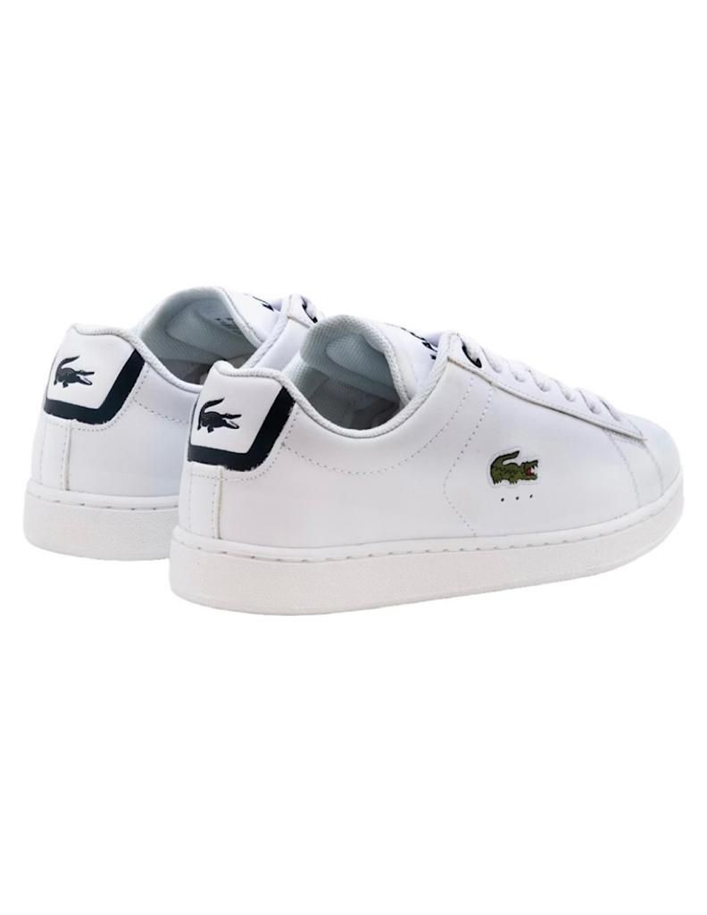 TENIS LACOSTE CARNABY BLANCO CON AZUL MARINO MUJER SINTETICO