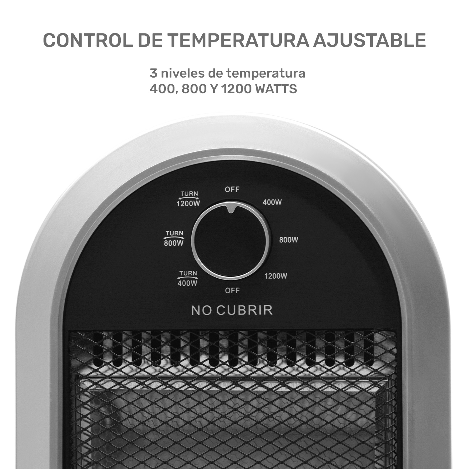 Calefactor Halogeno Oscilacion 90 grados 6 Ajustes Electrico 1200w