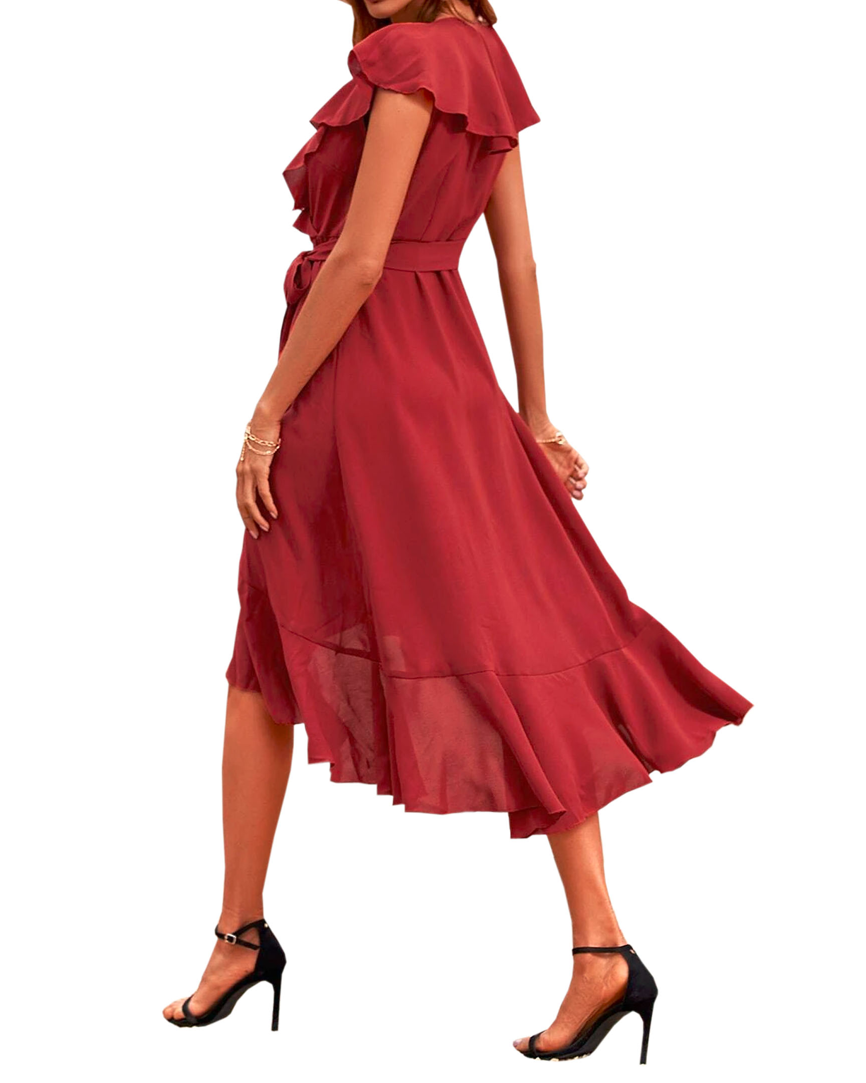 Vestido Casual Corto Dama Elegante Sexi Envolvente Bohemio
