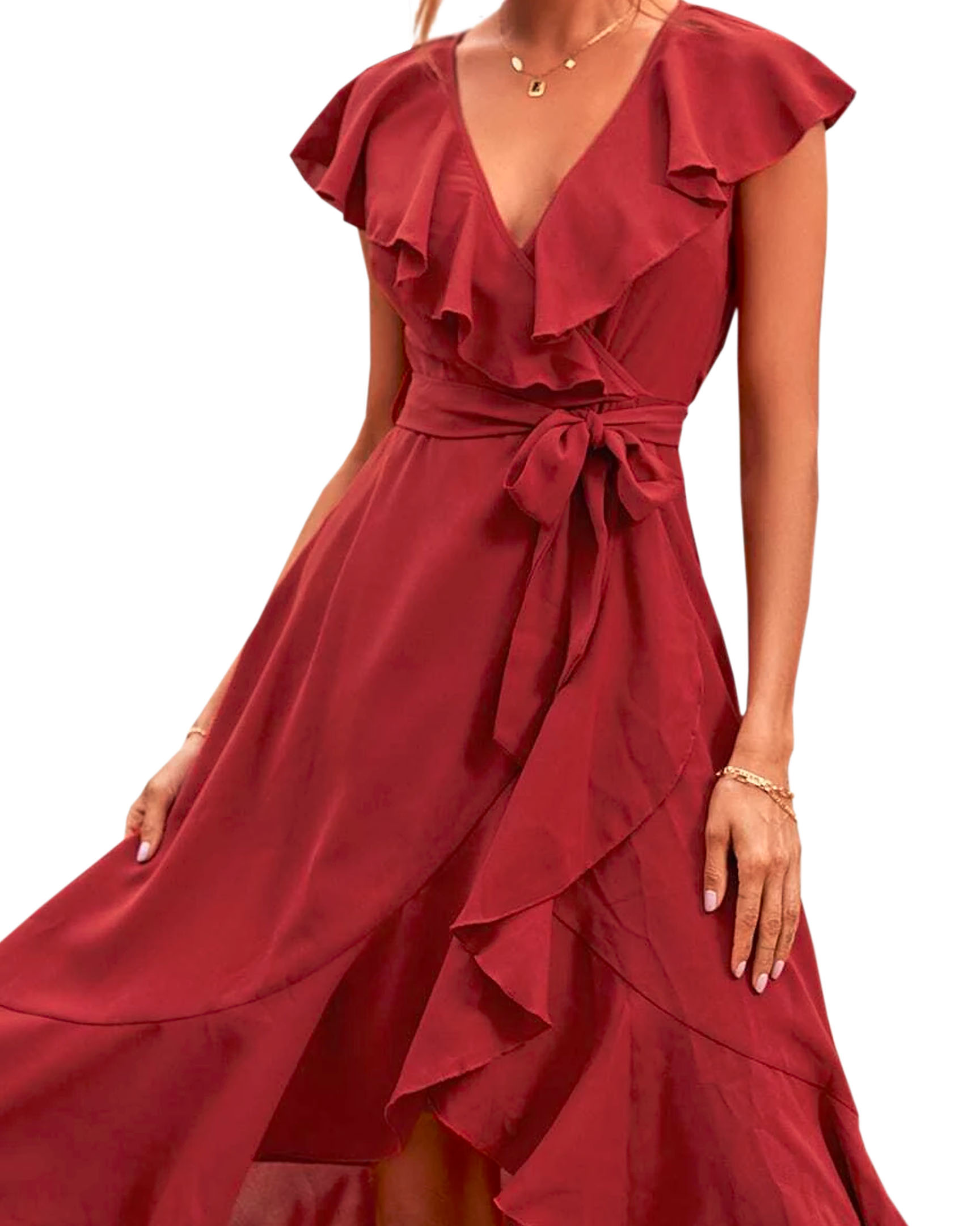 Vestido Casual Corto Dama Elegante Sexi Envolvente Bohemio