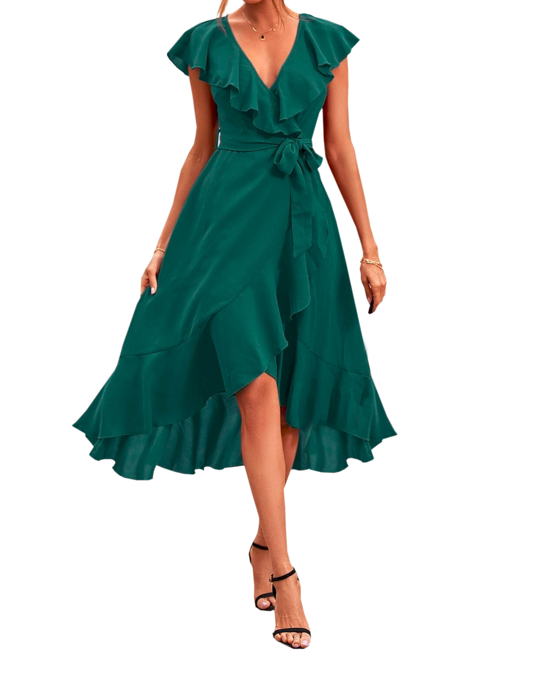 Vestido Casual Corto Dama Elegante Sexi Envolvente Bohemio