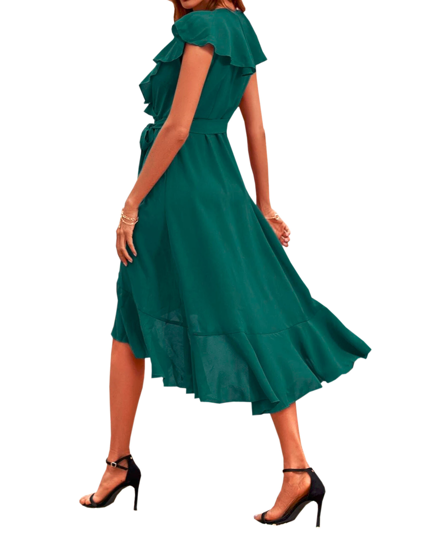 Vestido Casual Corto Dama Elegante Sexi Envolvente Bohemio