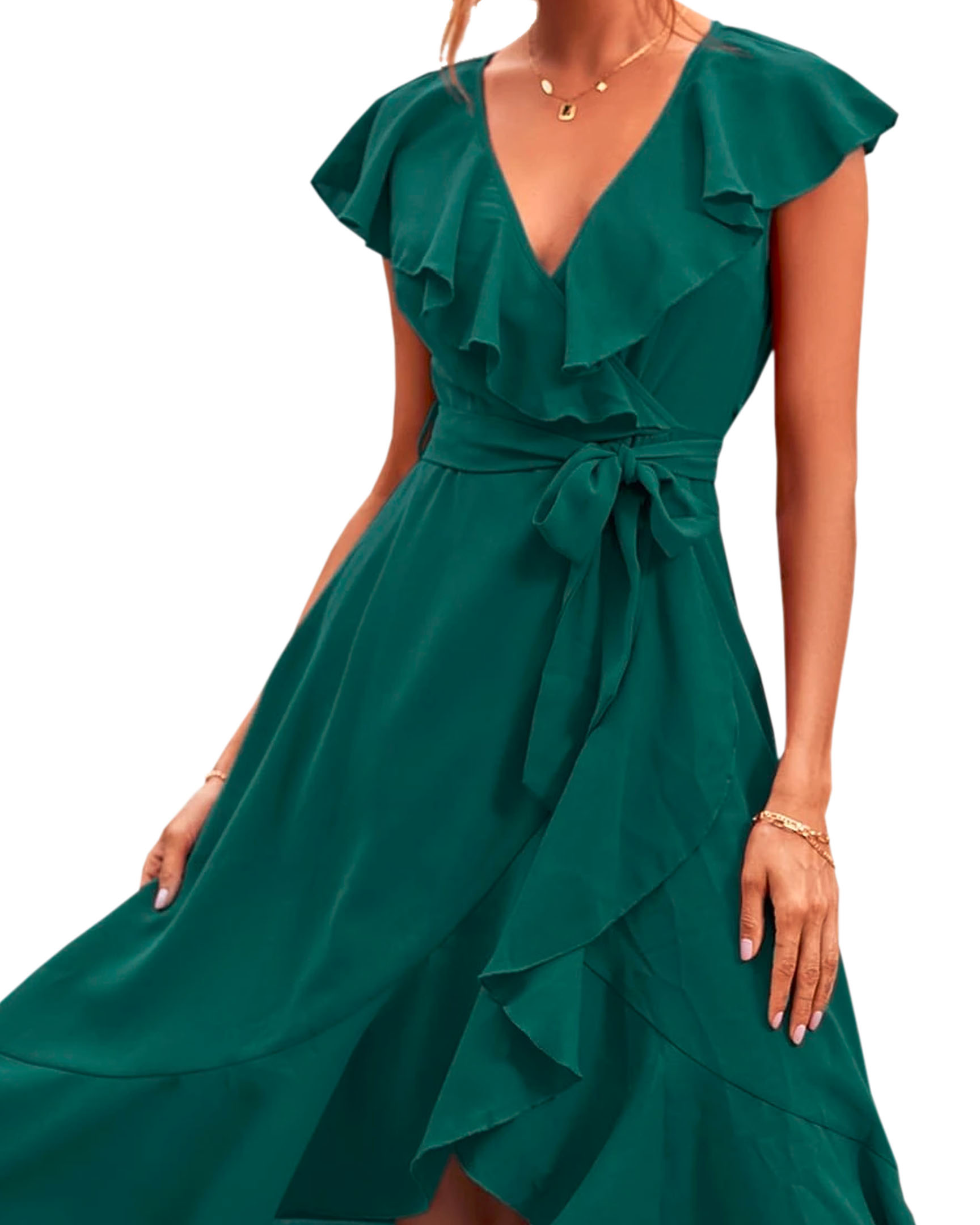 Vestido Casual Corto Dama Elegante Sexi Envolvente Bohemio