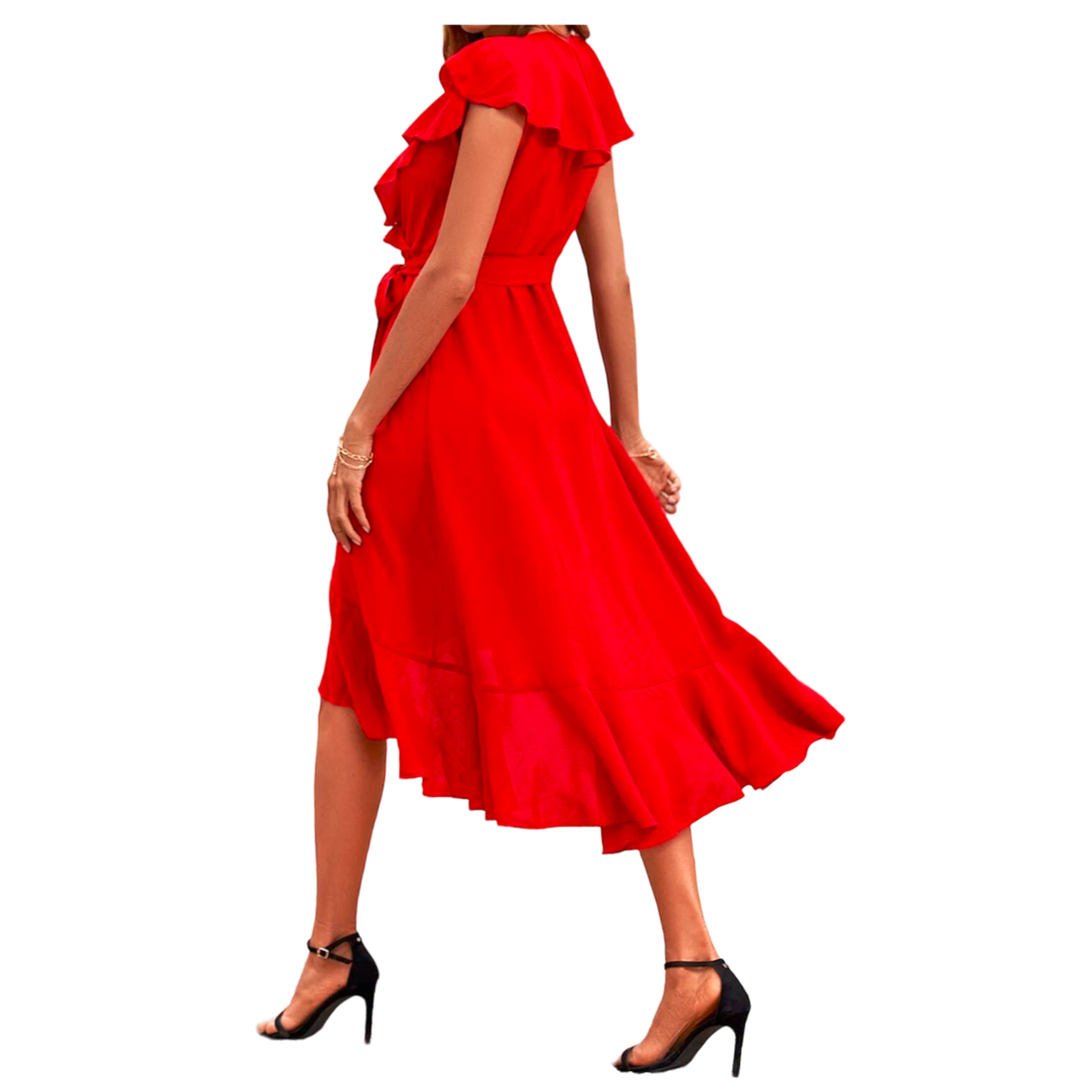 Vestido Casual Corto Dama Elegante Sexi Envolvente Bohemio