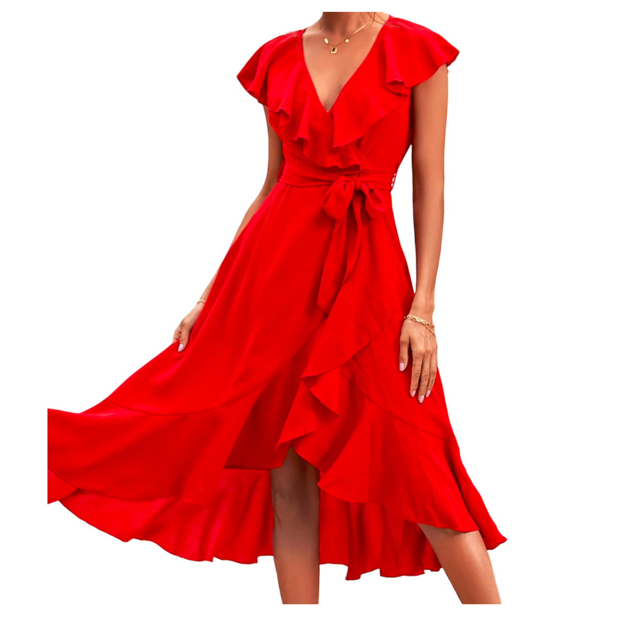 Vestido Casual Corto Dama Elegante Sexi Envolvente Bohemio