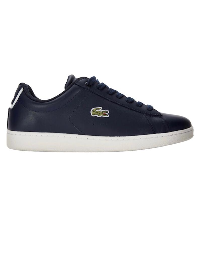 TENIS LACOSTE CARNABY EVO AZUL CON BLANCO PARA HOMBRE