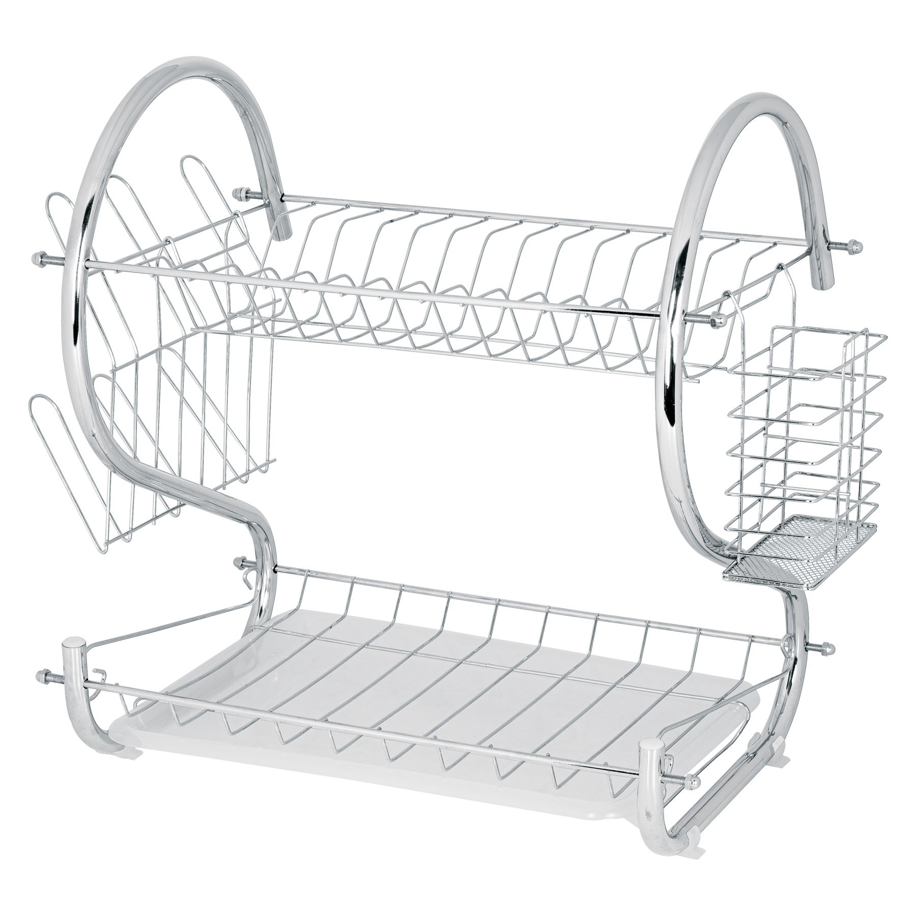 Escurridor Trastes Alto Fregadero 2 Niveles Acero Inoxidable