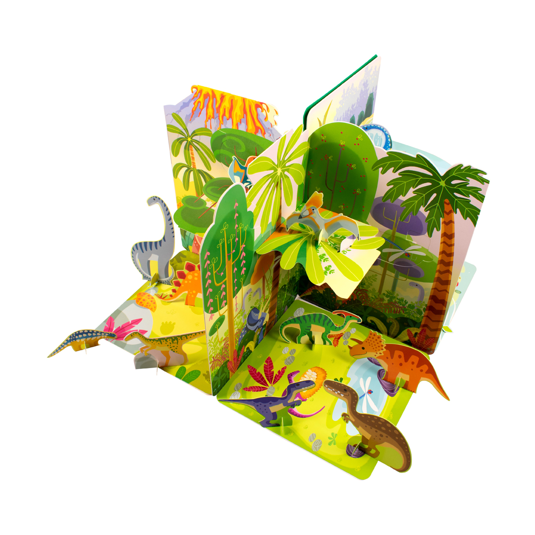 Libro Con Escenarios Dinosaurios