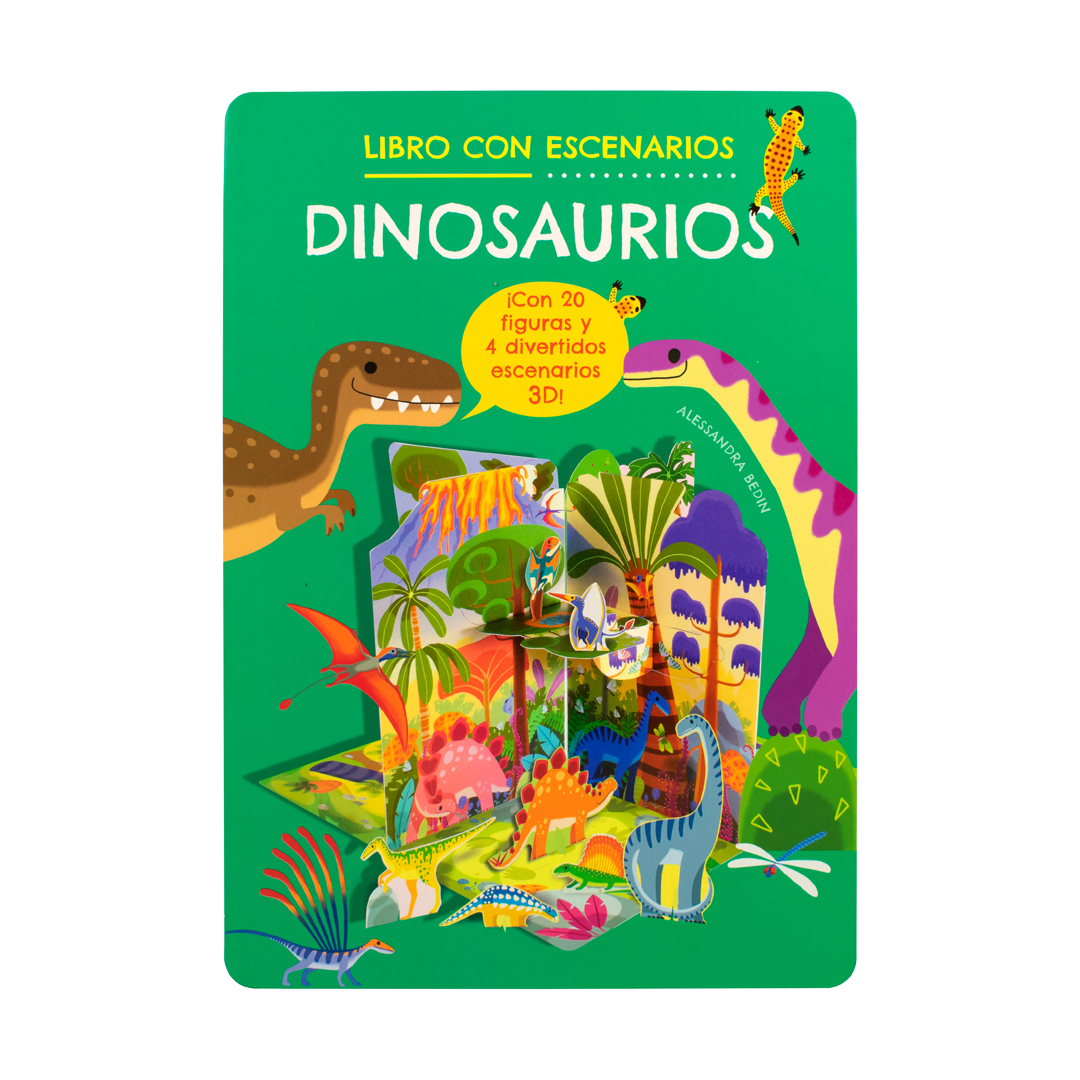 Libro Con Escenarios Dinosaurios