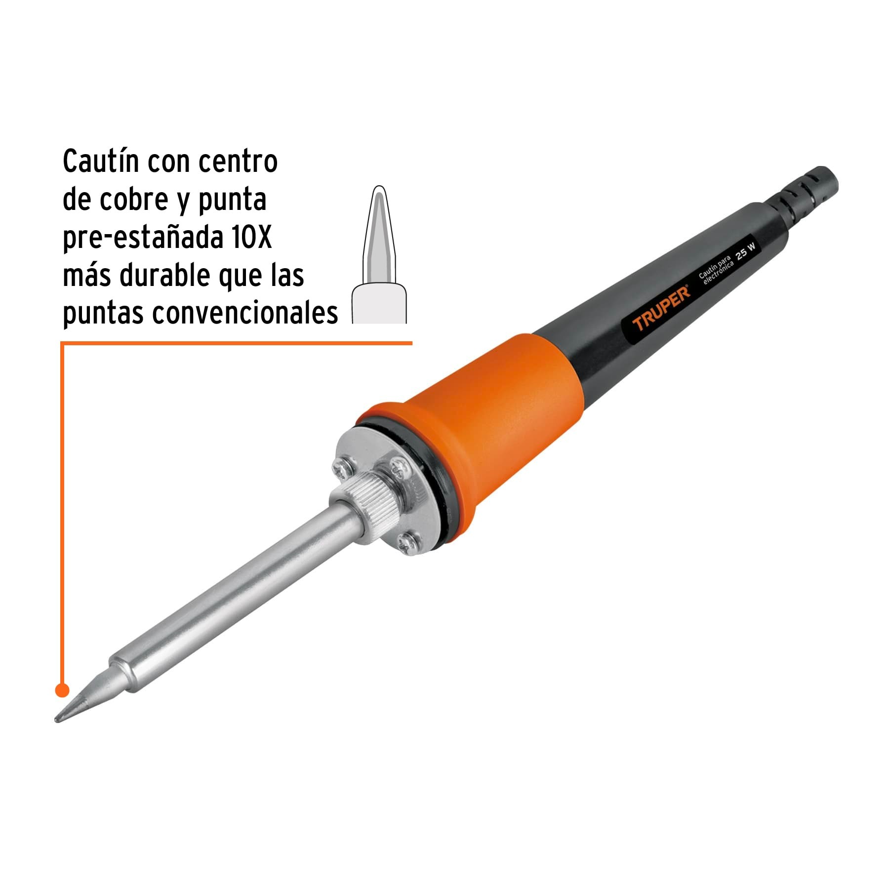 CAUTÍN 25 W PROFESIONAL TIPO LÁPIZ PARA ELECTRÓNICA, TRUPER 101119