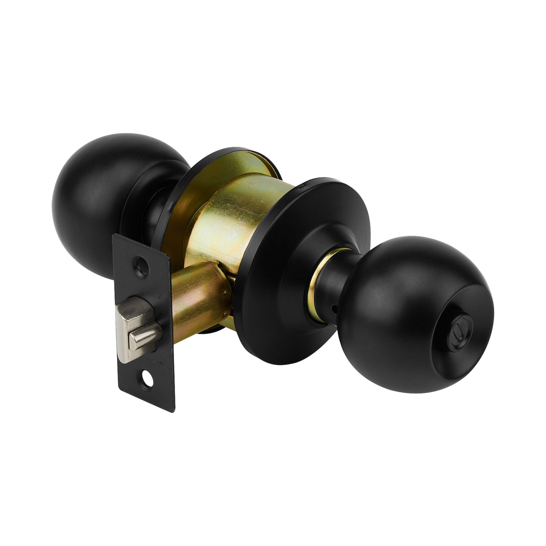 CERRADURA POMO, NEGRO, ESFERA, ENTRADA, HERMEX 47910