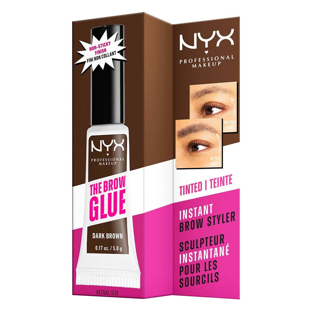 The Brow Glue Instant Styler Black Nyx Professional Makeup medium brown 