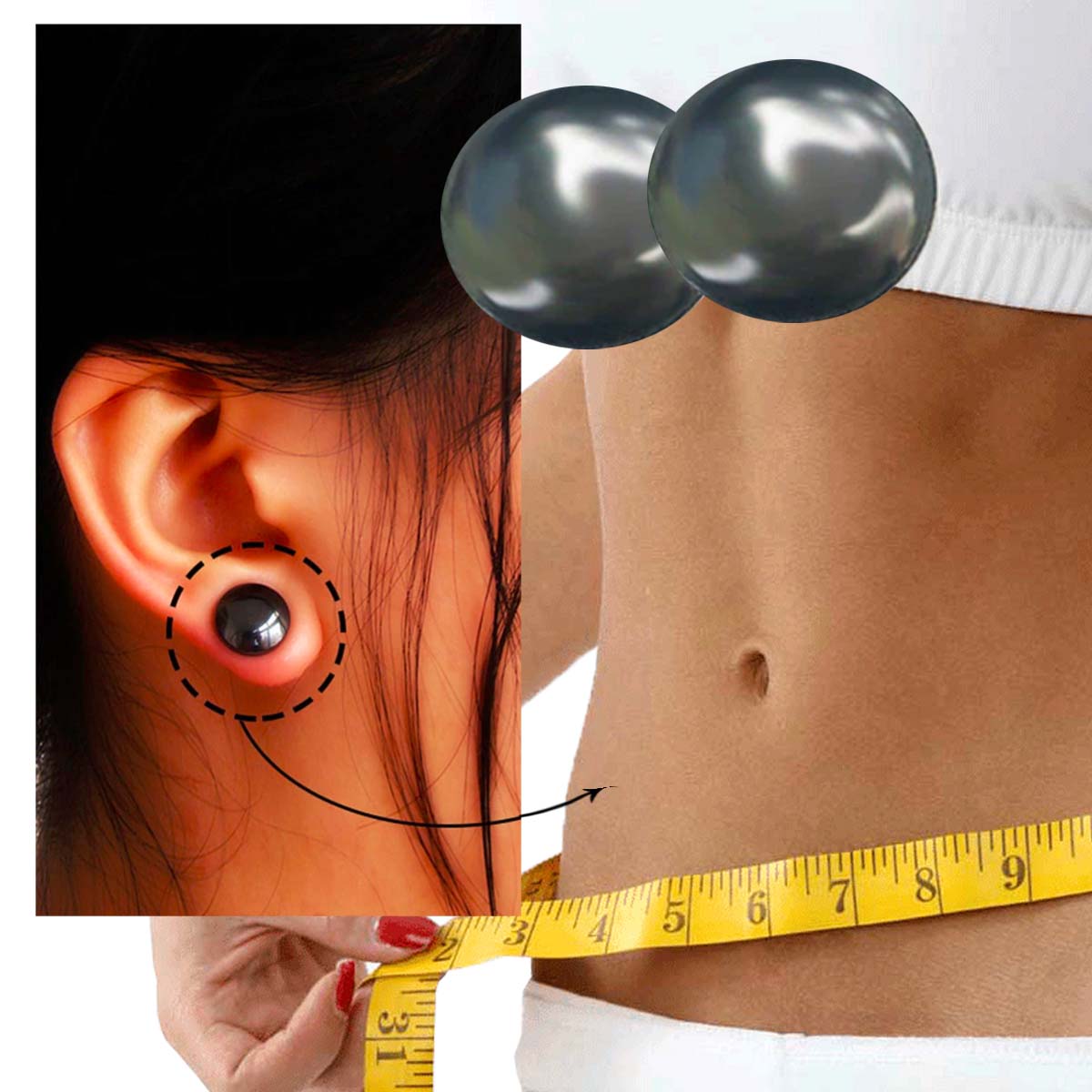 Aretes Para Adelgazar Perdida De Peso Magnético 2 pares