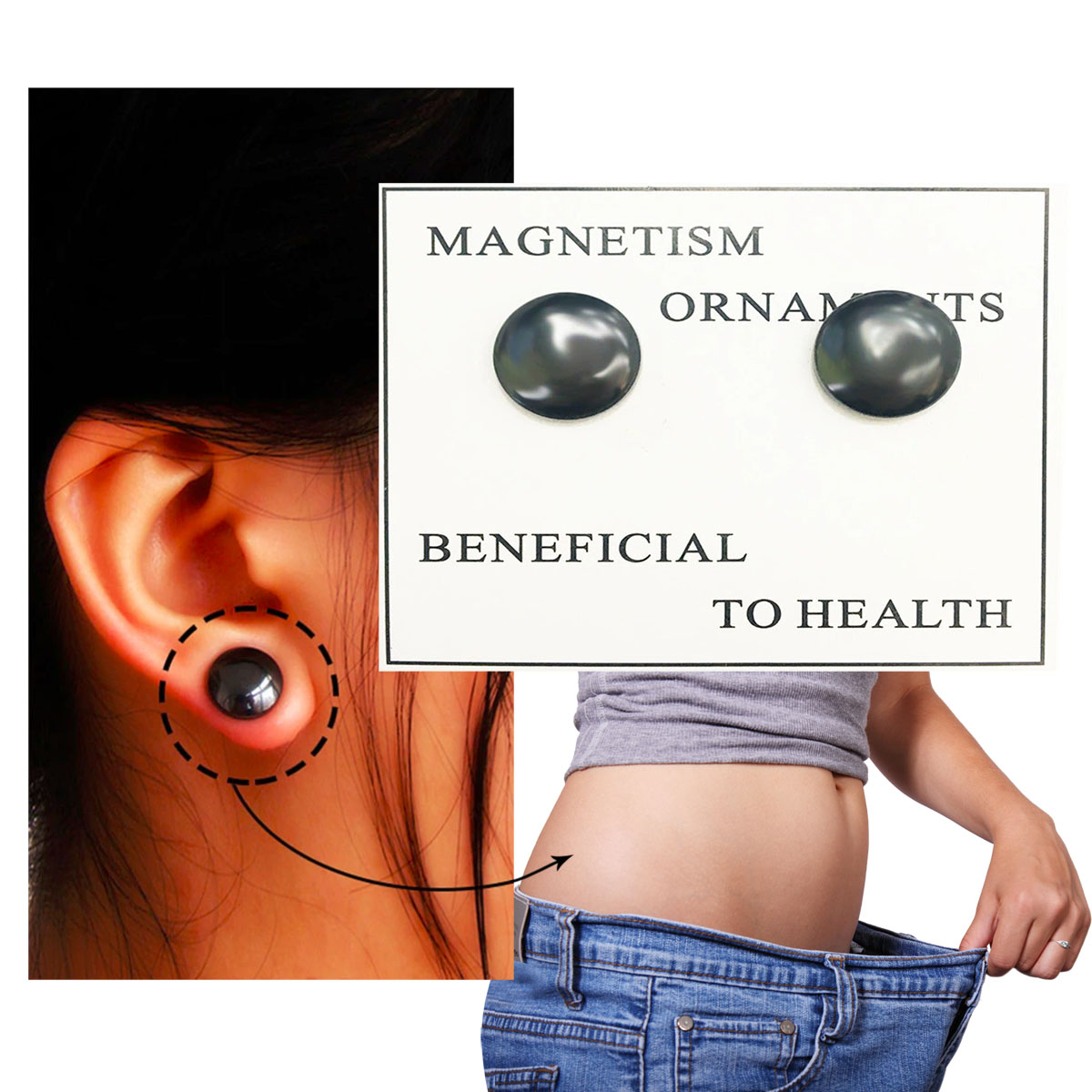 Aretes Para Adelgazar Perdida De Peso Magnético 2 pares