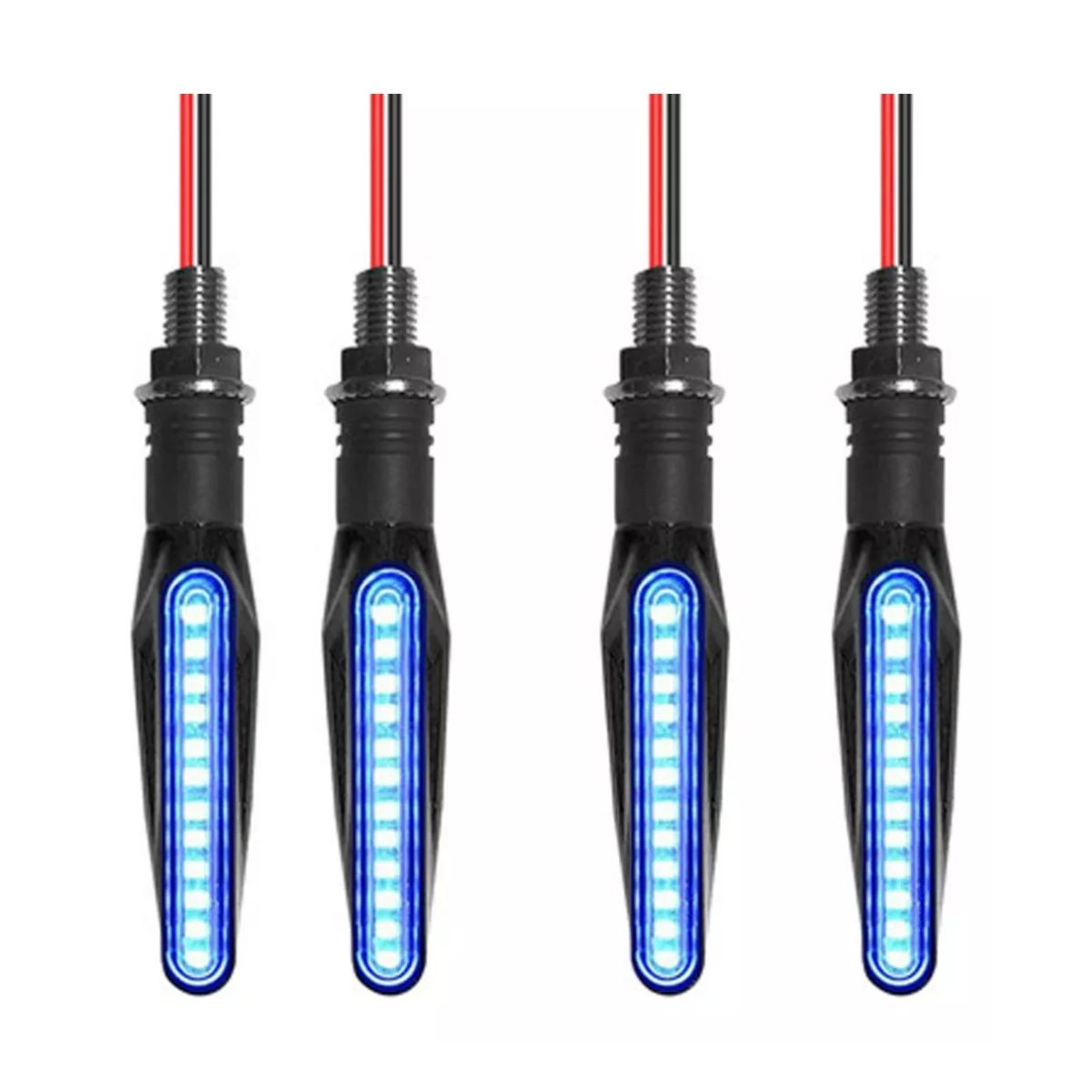 4pz Direccionales Led Moto Secuencial Motocicleta Azul