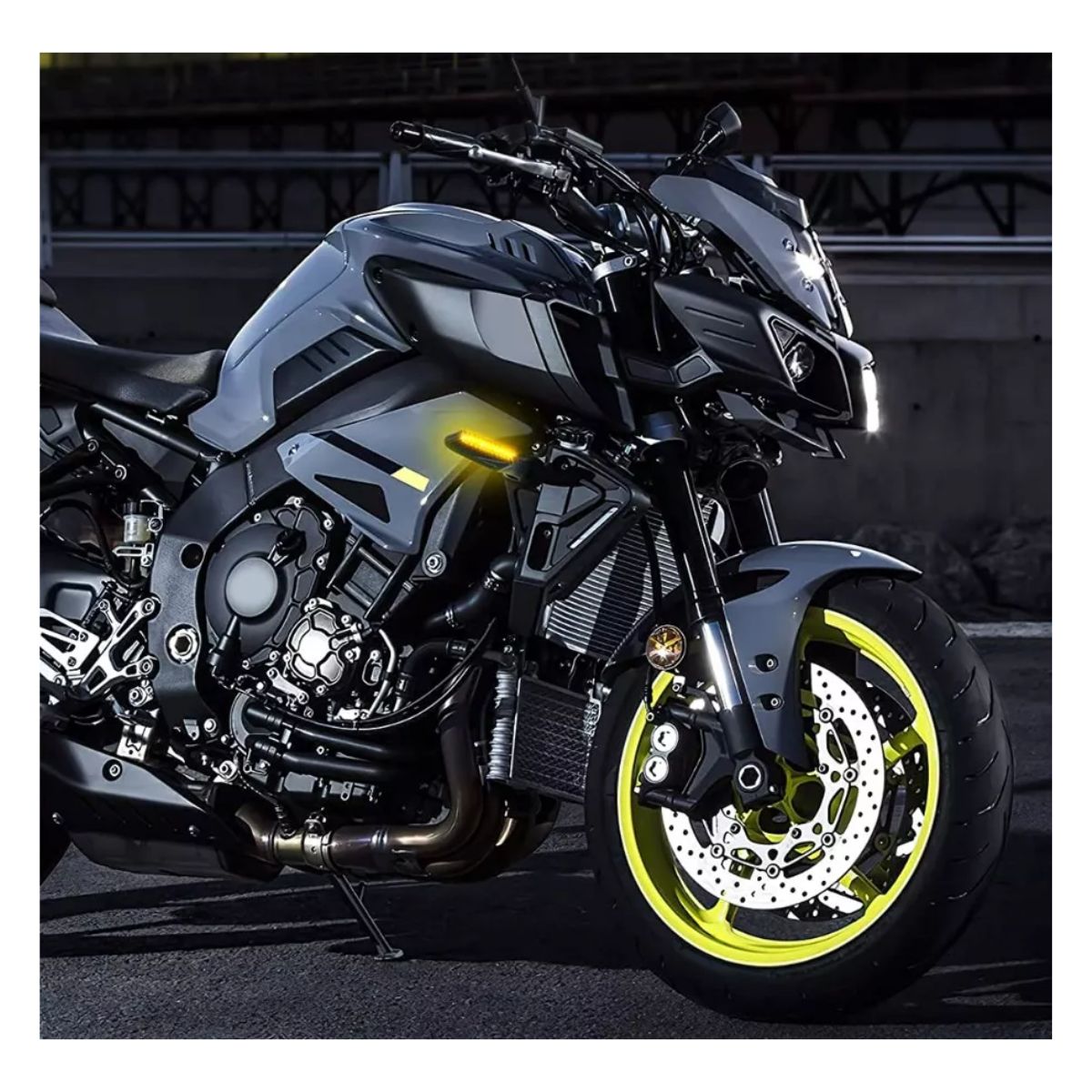 4pz Direccionales Led Moto Secuencial Motocicleta Azul