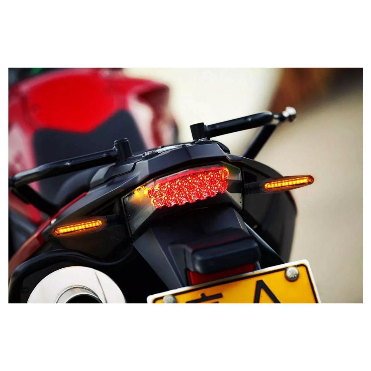 4pz Direccionales Led Moto Secuencial Motocicleta Azul