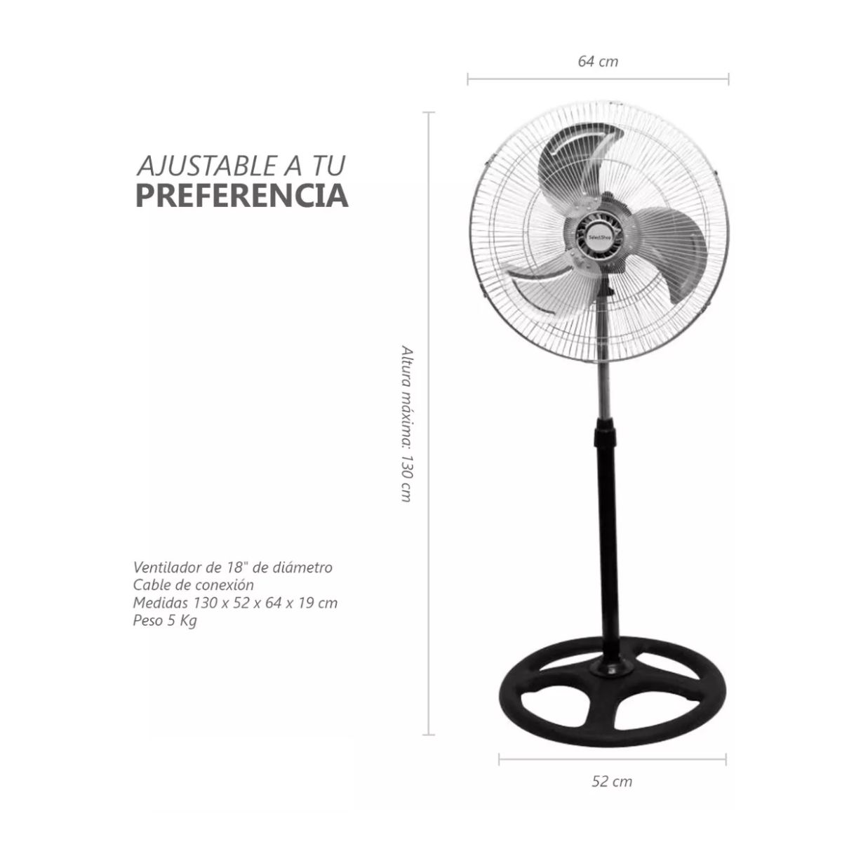Ventilador Industrial 3 En 1 De Pie Pared Piso Casa Oficina Negro