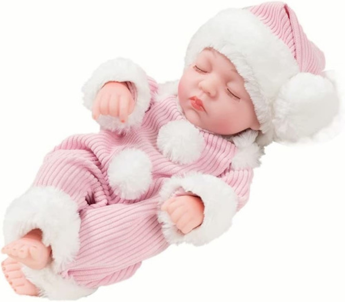 Muñeca Bebé Reborn Vinilo De Cuerpo Entero Lindo Regalo 10in ROPA ROSA