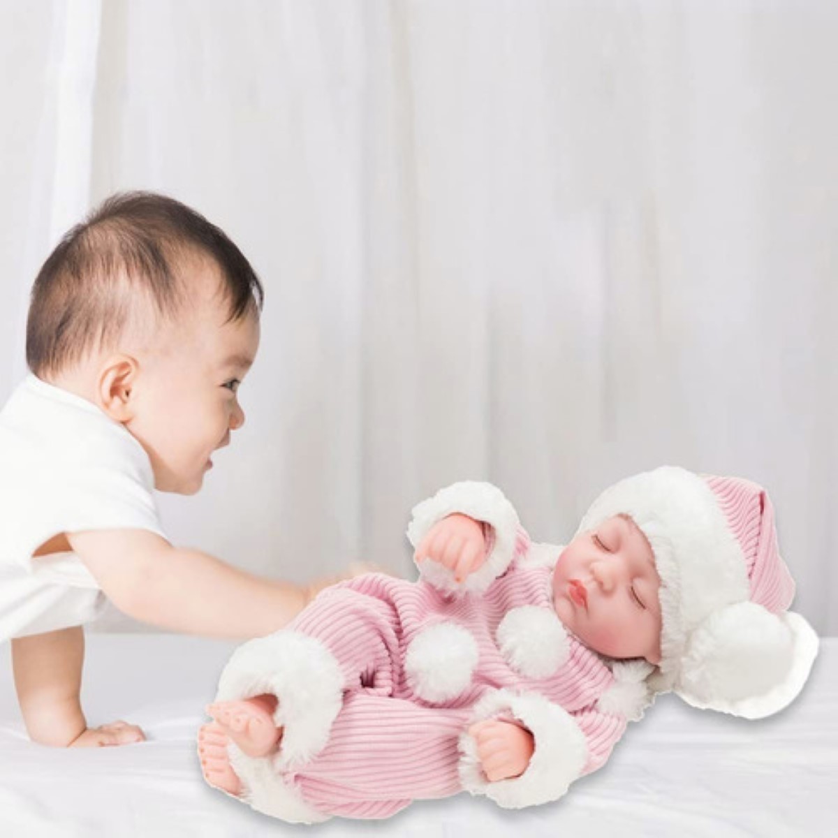 Muñeca Bebé Reborn Vinilo De Cuerpo Entero Lindo Regalo 10in ROPA ROSA