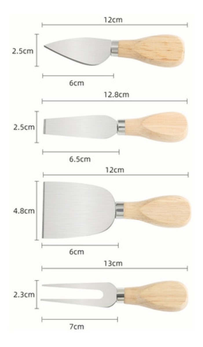 Juego De Cuchillos Para Queso De Acero Inoxidable, 4 Piezas Marron/Plata 