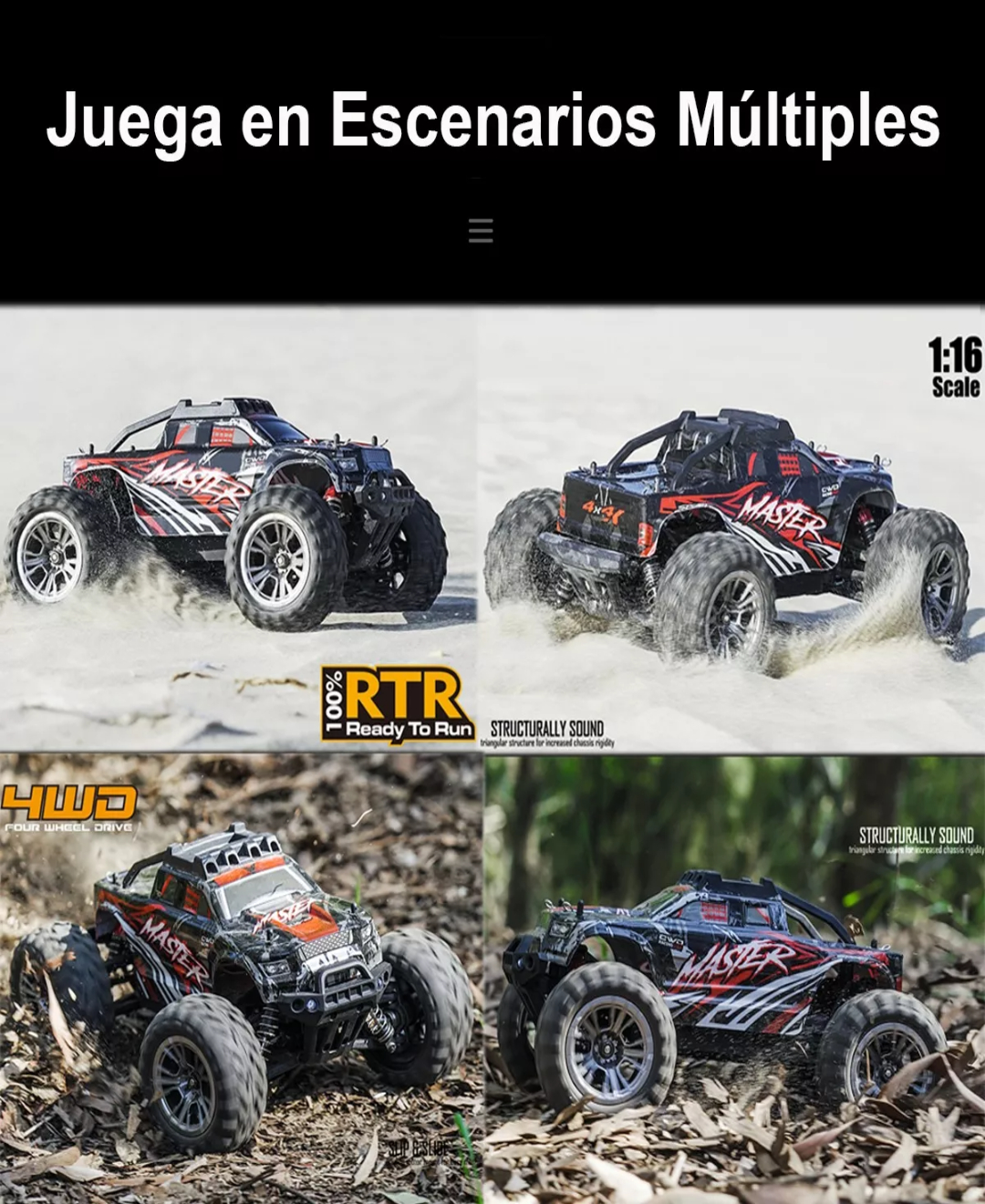 Coche De Carreras Todoterreno Con Control Remoto 1:16 O Más