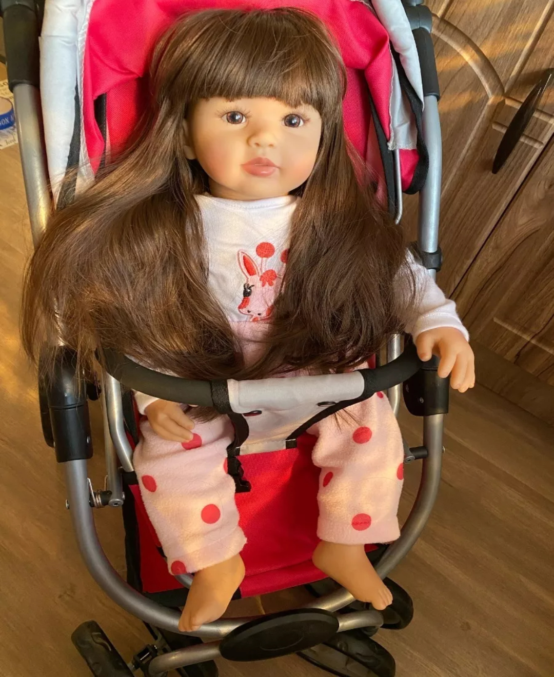 Muñeca Npk De Silicona + Algodón Con Cabello Largo, 60 Cm