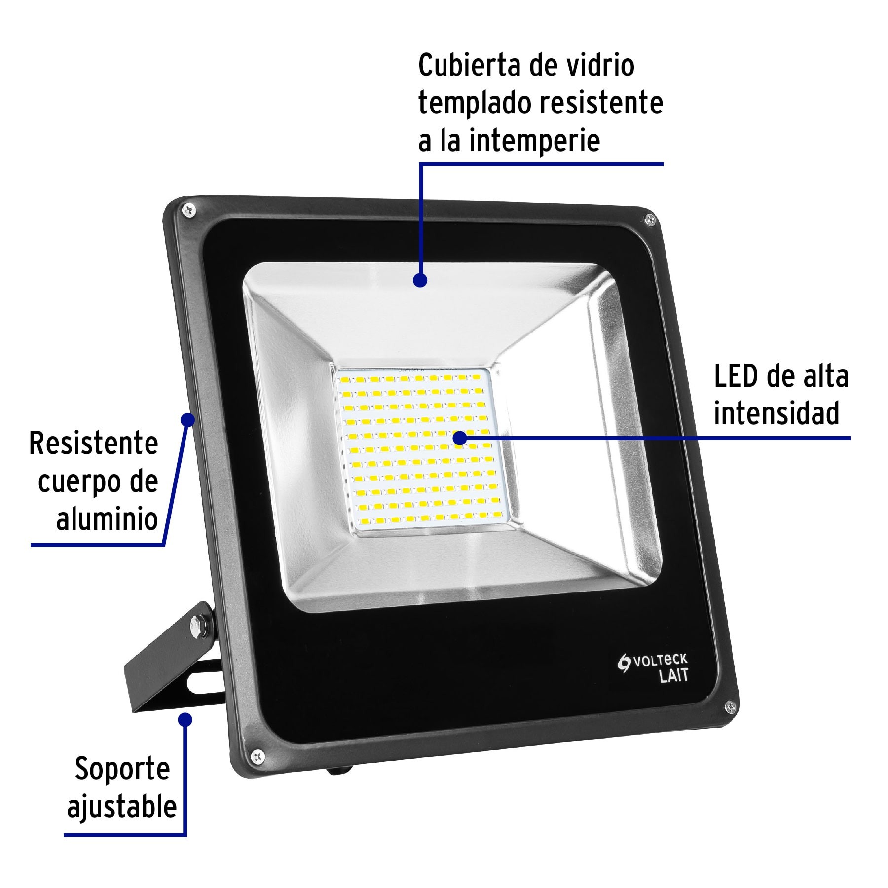 REFLECTOR DELGADO DE LED 50 W LUZ DE DÍA, VOLTECK LAIT 48221