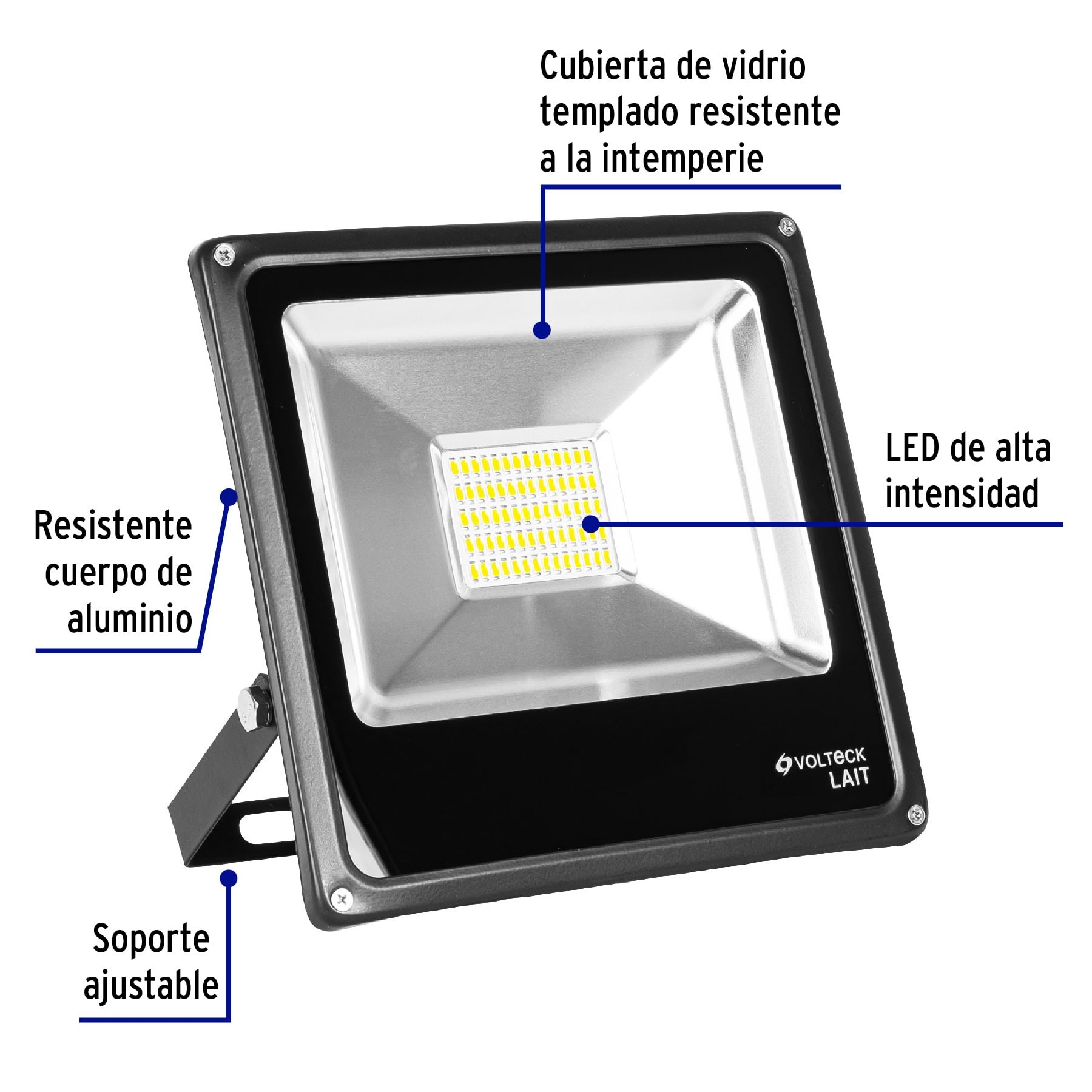 REFLECTOR DELGADO DE LED 30 W LUZ CÁLIDA, VOLTECK LAIT 48333